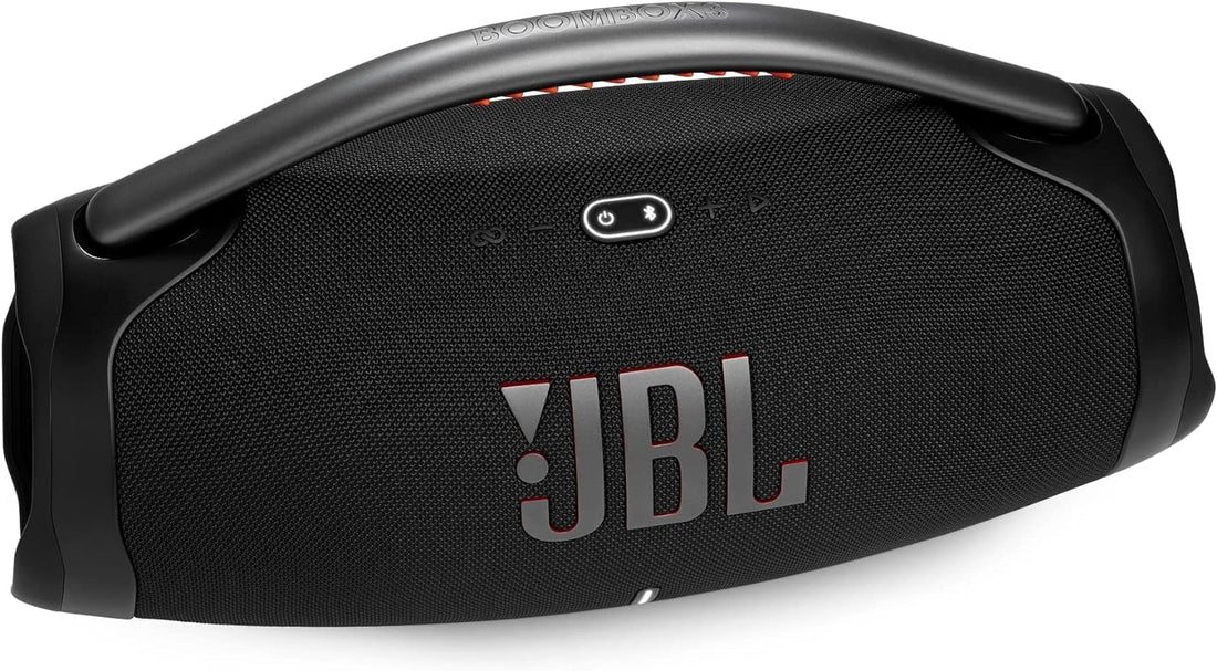 JBL Boombox 3 Portable Speaker, Massive JBL Signature Pro Sound, Monstrous Bass, 24H Battery, IP67 Dust & Water Proof, Partyboost Enabled, Grip Handle, Bluetooth Streaming - Squad, JBLBOOMBOX3SQUAD