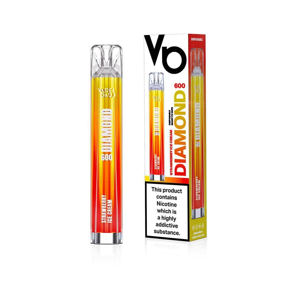 Diamond 600 Strawberry Ice Cream Disposable Vape - Click & Vape